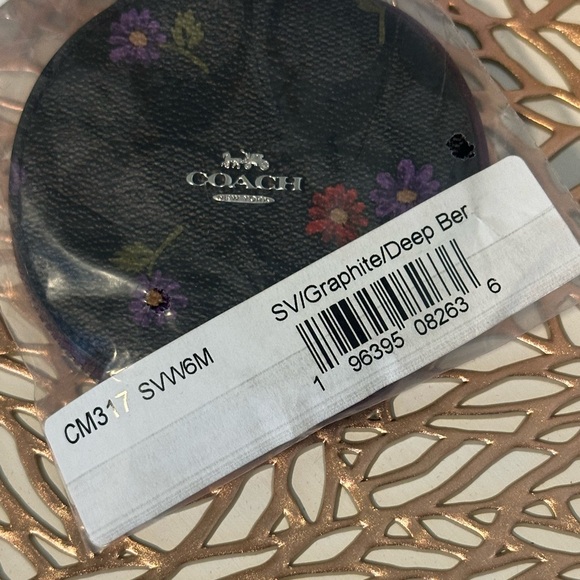 NWT Coach Black Floral Coin Pouch - Picture 4 of 13